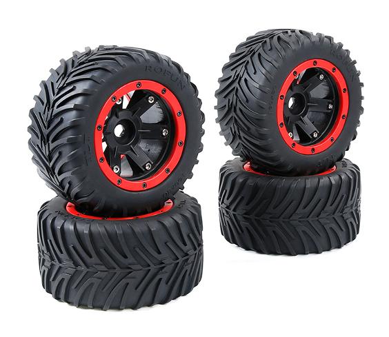 1/8 Rovan Torland truck parts RC MONSTER BRUSHLESS TRUCK PARTS wheel and tires 160x80mm 4pcs/set (red beadlock) 830332