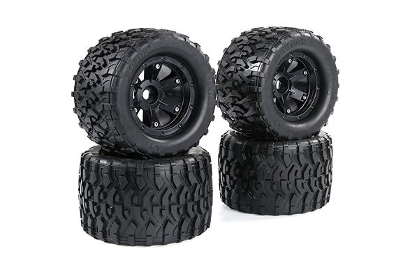 1/8 Rovan Torland truck parts TORLAND all terrain wheels and tires - 4pcs/set - black beadlock - 170x105mm 830341