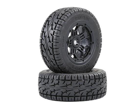 1/5 Rofun LT all terrain wheels and tires for 1/5 Rovan LT / Losi 5ive-t/ Baja 5S/SLT/V5 - black 970571