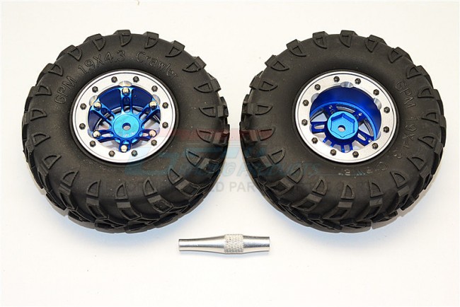 1/10 AXIAL SCX10 6 POLES SIMULATION WHEELS WITH 1.9" TIRE & HEX TOOL - 1PAIR - AW1906STYM