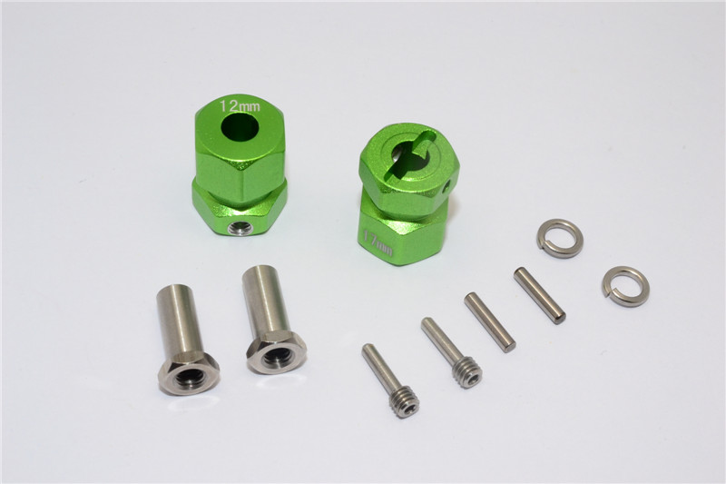 1/10 AXIAL RR10 BOMBER ALLOY WHEEL HEX ADAPTER (INNER 5MM, OUTER 12MM, THICKNESS 17MM - 2PCS SET RR010/1217