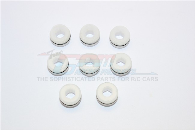 TRAXXAS E-REVO/SUMMIT POM POLYOXYMETHYLENE FRONT AND REAR CUPPED SEAT BALL THREADED COLLARS W/ RUBBER "O" RING - SET ER021/DC