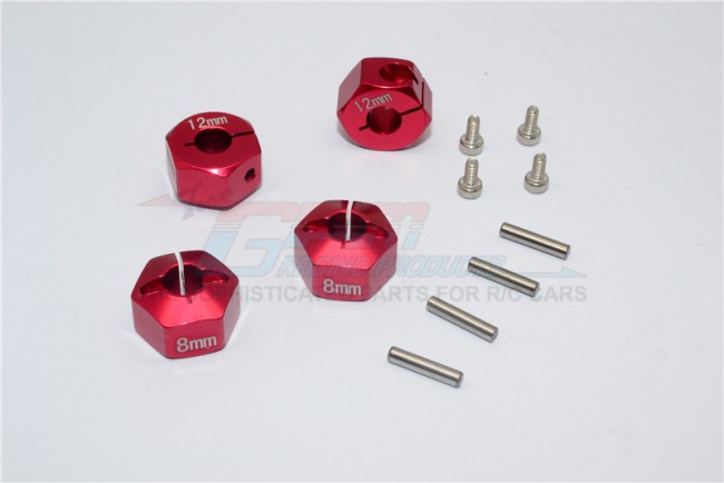 1/10 SCALE TRAXXAS 4WD FORD GT4-TEC 2.0 ALLOY HEX ADAPTERS 8MM THICK-SET GT010/12X8MM